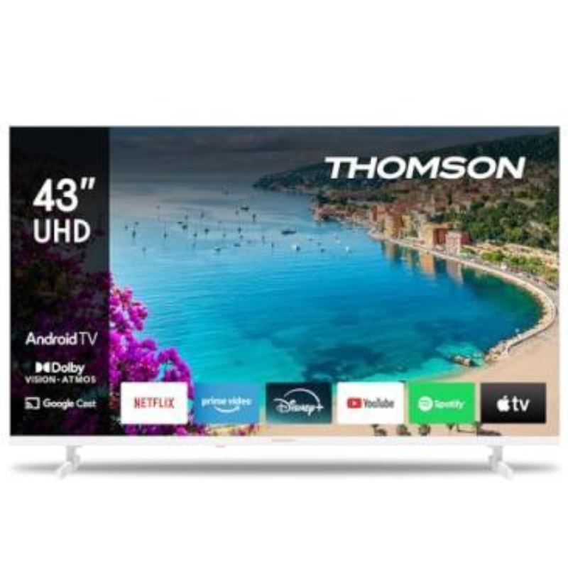 Thomson Google TV 43 UHD White (side feet)